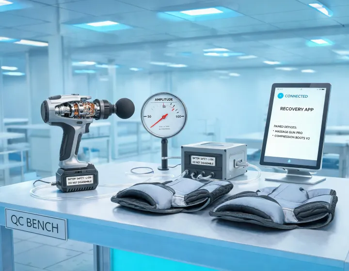 Theragun recovery device QC bench